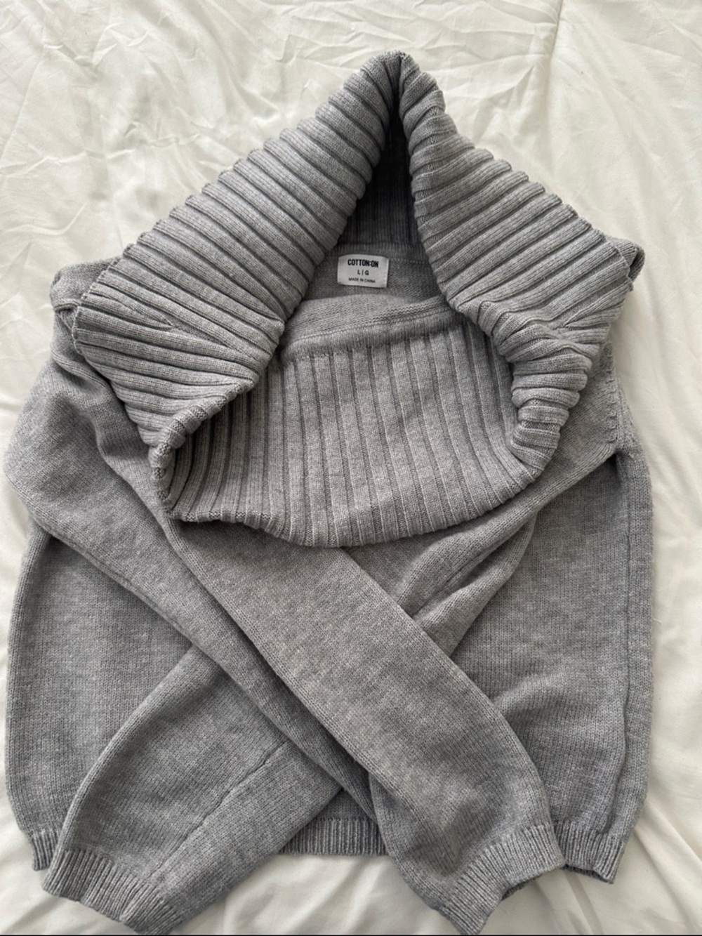 Cotton On Light Gray Off The Shoulder Sweater